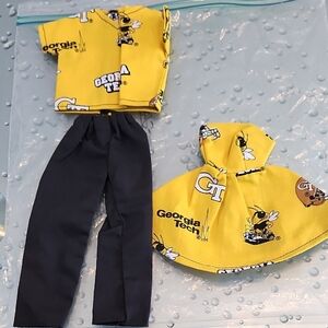 Georgia Tech Yellow Barbie Doll 3pc Outfit